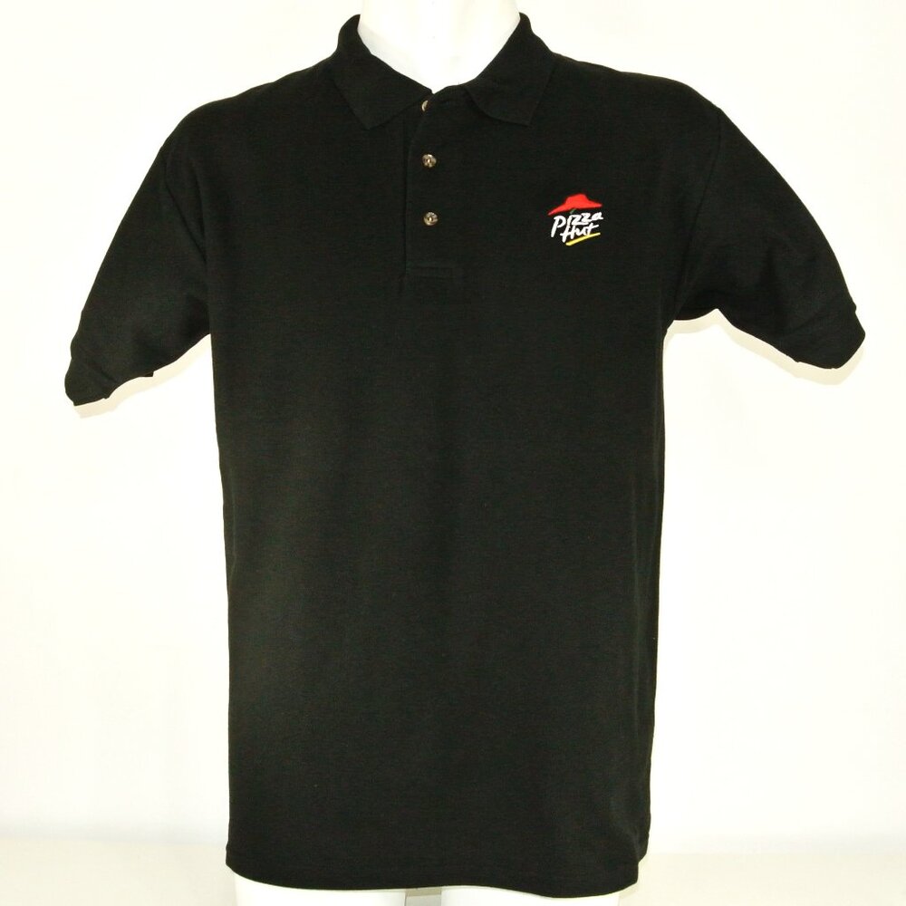 PIZZA HUT Black Polo Shirt Employee Uniform NEW Size S Small